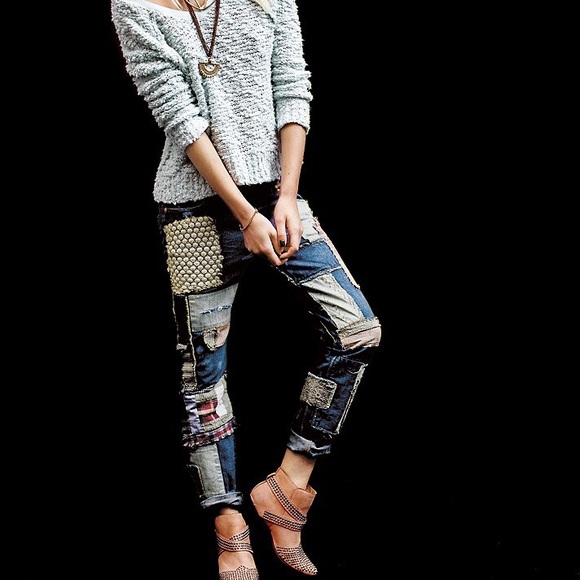 Free People patchwork jeans