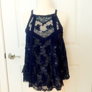 Forever 21 Lace Halter Tank with side-ties.
