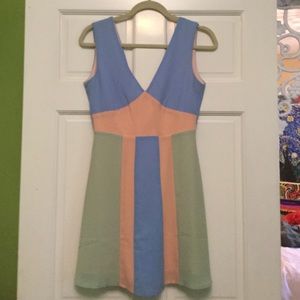 Pastel Color Block Mini Dress