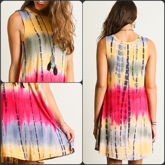 LAST ONE 🌻 NWT Tie Dyed Boho Festival Shift Dress - Picture 3 of 4