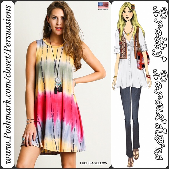 LAST ONE 🌻 NWT Tie Dyed Boho Festival Shift Dress - Picture 4 of 4