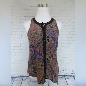 Eight Sixty Black Paisley Blouse Size S