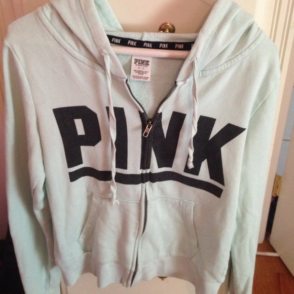 Blue zip up PINK sweatshirt