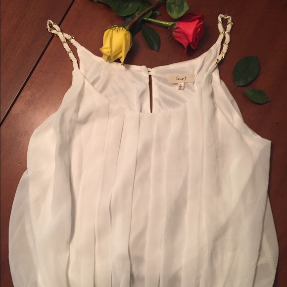 White Sheer lined pleated top