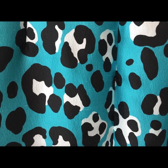 Michael Kors Turquoise Animal Print Bell Dress - Picture 4 of 4