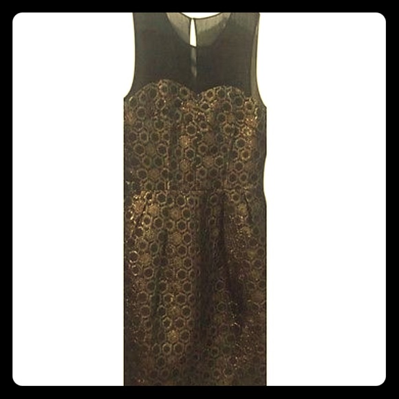 Cute Retro Mini black and Gold dress