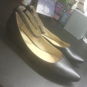 BCBGeneration 9.5 pointed toe flats w/ ankle strap