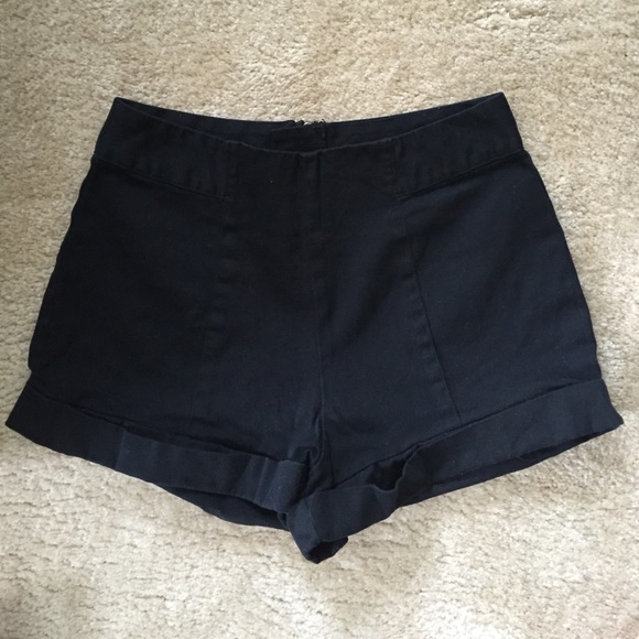PacSun Pants - High rise, Zip on the back black Jean shorts