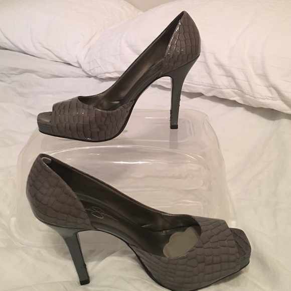 Charcoal snake skin heels