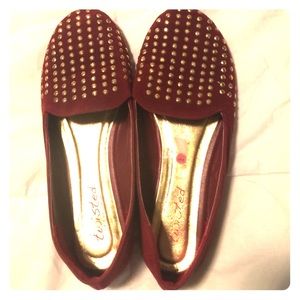 Burgundy Studded Ballet Flat