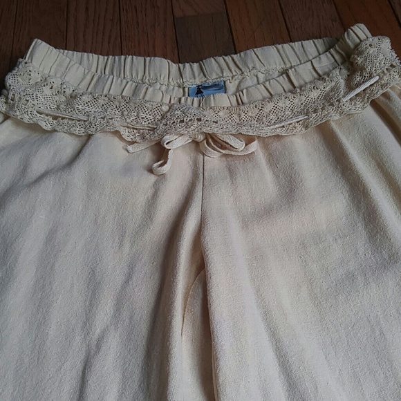 Linen Blend Wide-leg Culotte Pants - Picture 5 of 7