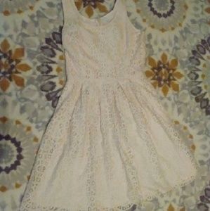 JCrew Ivory lace scalloped dress