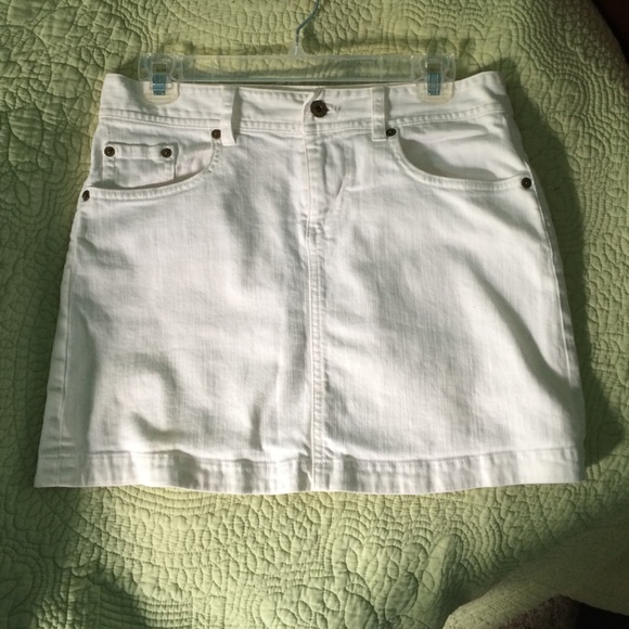 J. Crew White Denim Skirt