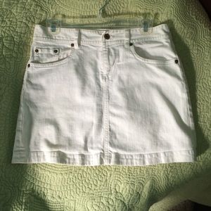 J. Crew White Denim Skirt