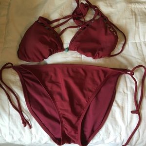 Maroon bikini set