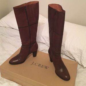 Chocolate extended calf leather boots