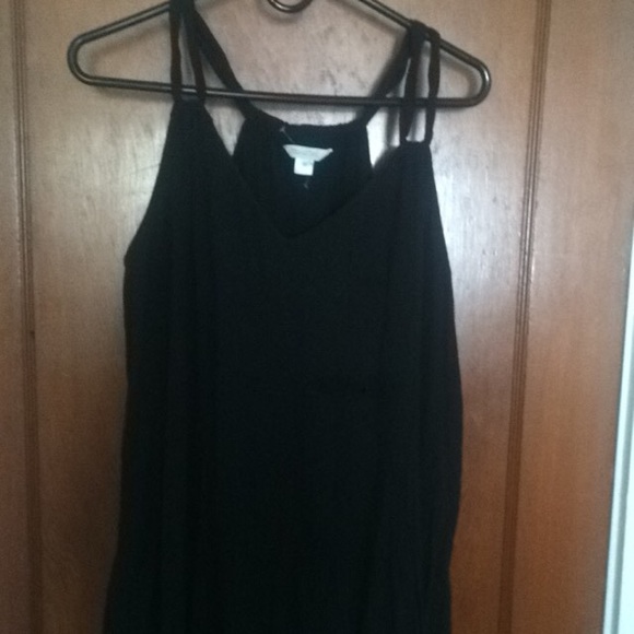 Garnet Hill Black Halter Maxi Dress