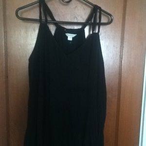 Garnet Hill Black Halter Maxi Dress