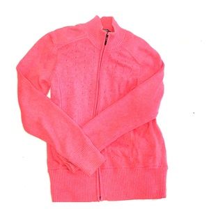 Zip up coral sweater