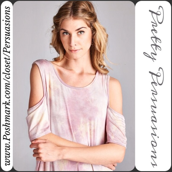 NWT Blush Tie Dyed Open Shoulder Shirt Dress - Picture 3 of 8