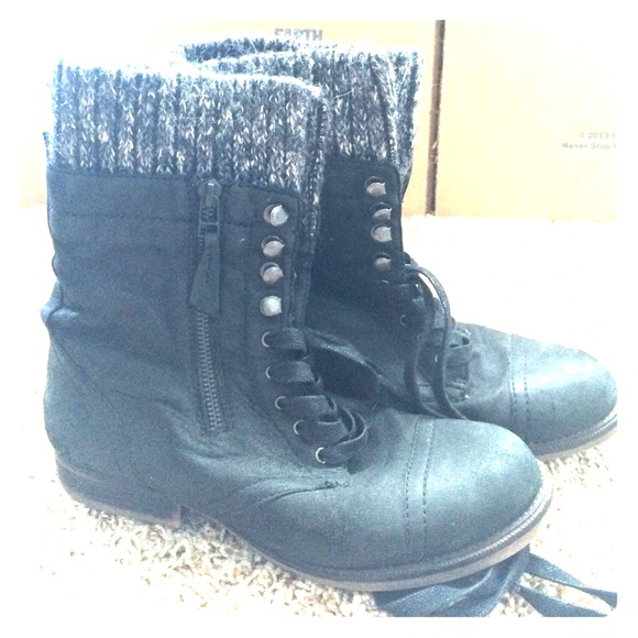 Steve Madden Leather Combat Boots