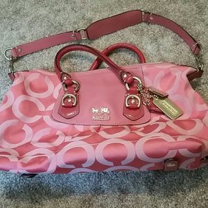 Coral/pink Coach purse - used once