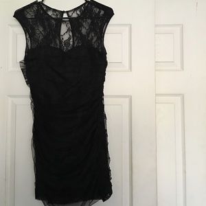 Black lace mini dress
