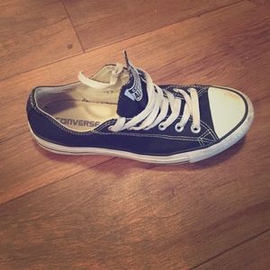 Black converse, gently worn.