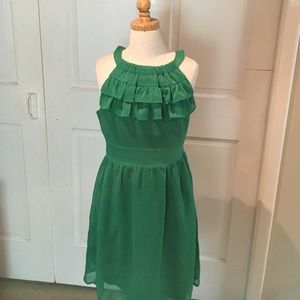 Francesca's Collections green ruffle dress