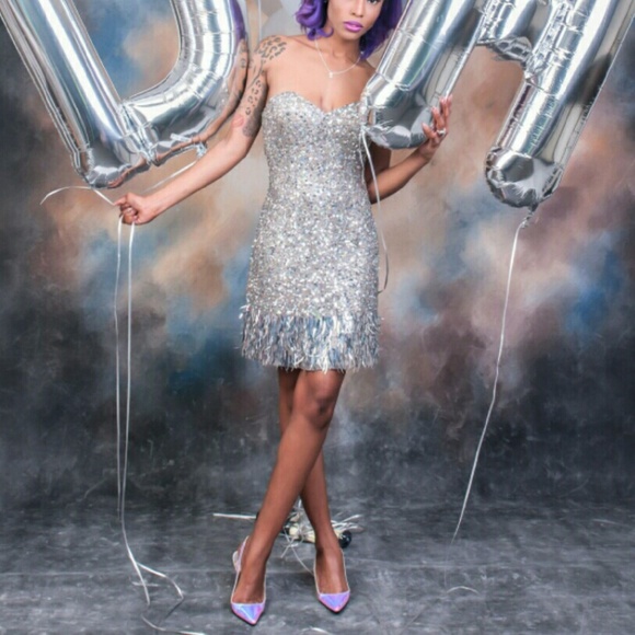 Sliver sequence dress