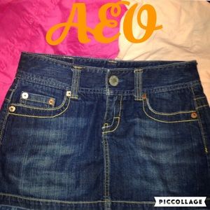 🎉BNWOT🎉AEO Denim MINI Skirt in Dark Wash Blue