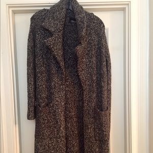 Thick charcoal long knit coat