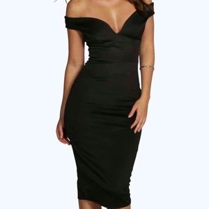 SKYE SWEETHEART OFF SHOULDER BODYCON DRESS