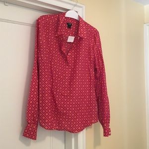 J. Crew cotton-silk popover