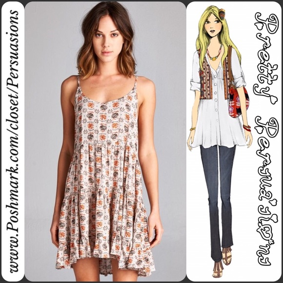 SOLD OUT Printed Tiered Ruffle Hem Jada Tank Dress - Picture 3 of 5