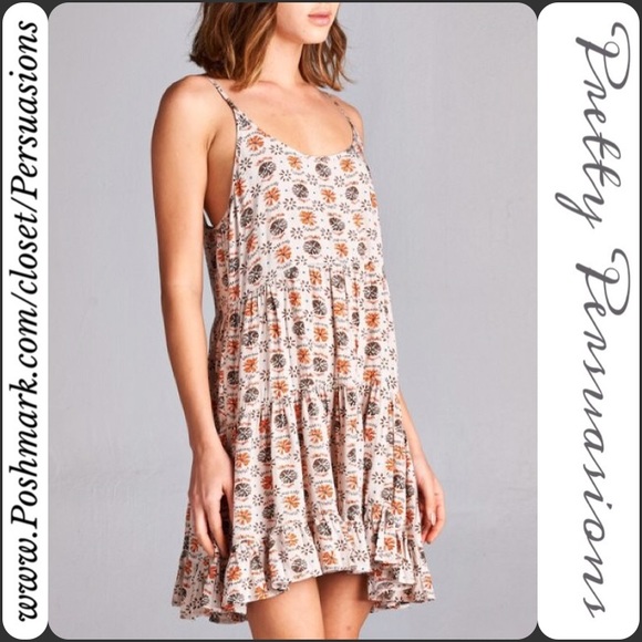 SOLD OUT Printed Tiered Ruffle Hem Jada Tank Dress - Picture 5 of 5