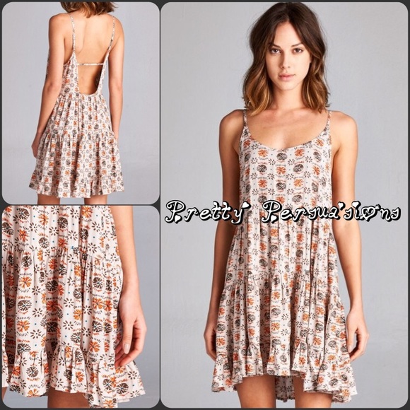 SOLD OUT Printed Tiered Ruffle Hem Jada Tank Dress - Picture 2 of 5