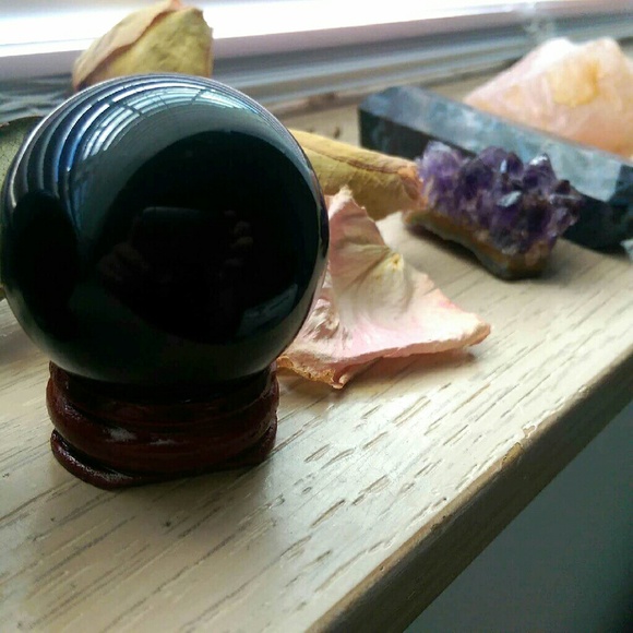 Black Obsidian Quartz Crystal Ball