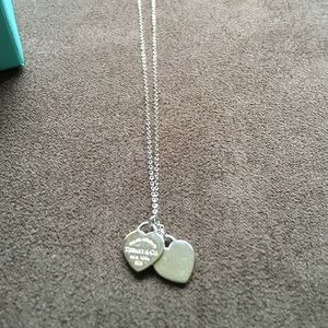 Tiffany & Co. Two mini heart tag necklace