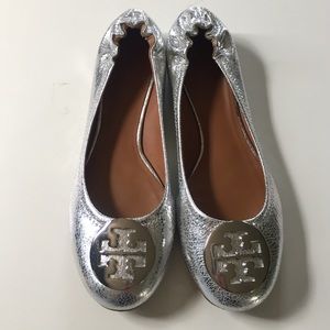 Tory Burch Silver Flats