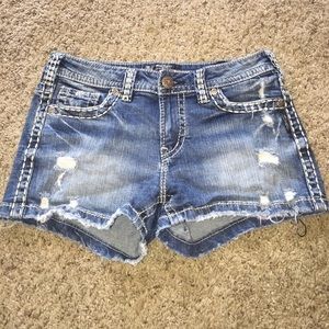 Silver Jean Shorts