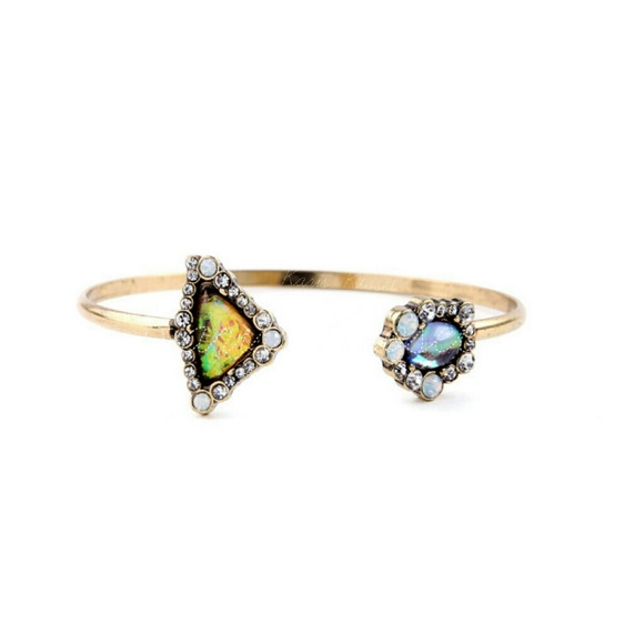 Jewelry | Multi color opal Geo cuff bracelet - Picture 2 of 2