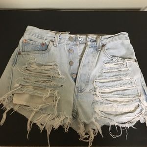 High waisted levi jean shorts