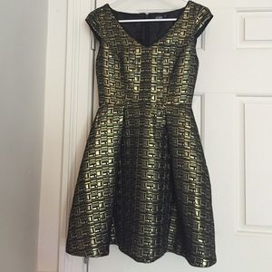 Kate Spade Saturday gold and black dress, size 00
