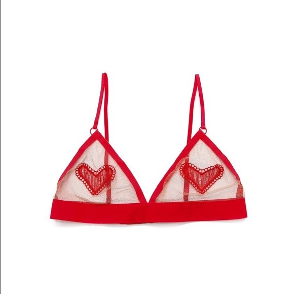 Never worn! For love&lemons womens heart bralette!