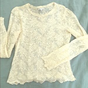 CAbi stretch lace cream long sleeve
