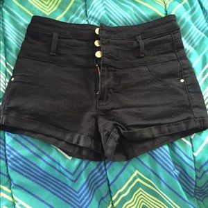 Black High Waisted Shorts
