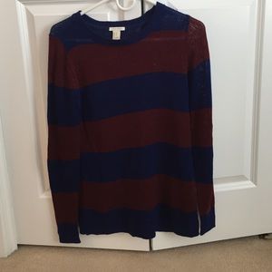 Forever 21 blue and maroon striped sweater