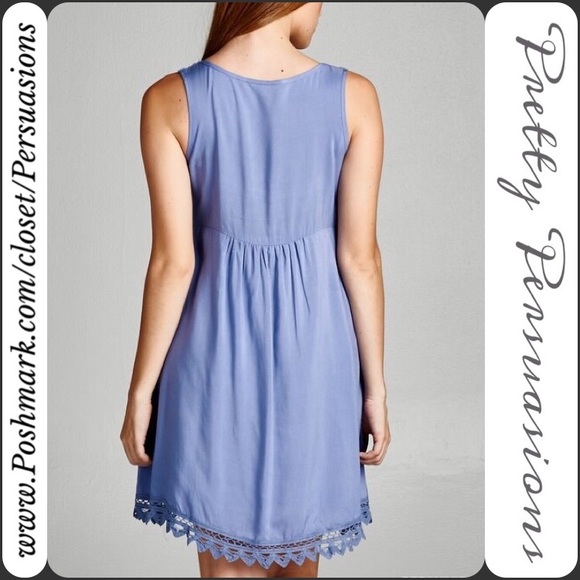 SOLD OUT Periwinkle Crochet Lace Sleeveless Dress - Picture 2 of 3