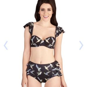 Modcloth sounds of summer hummingbird swimsuit